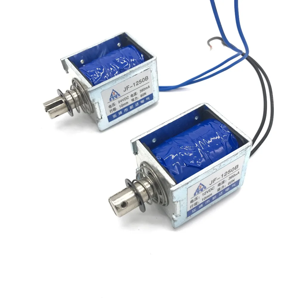 Вытяжной Тип JF-1250B DC 6V 12V 24V линейный Электромагнит 360mA Force 60N Travel 10mm
Вытяжной Тип JF-1250B DC 6V 12V 24V линейный Электромагнит 360mA Force 60N Travel 10mm