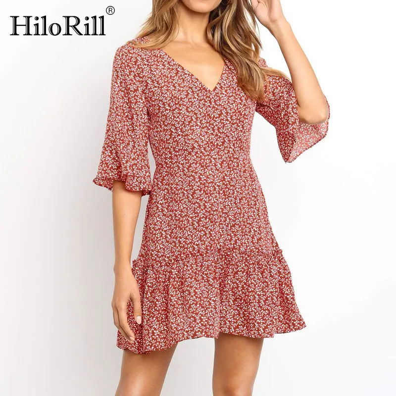 HiloRill 2021 Dress Women Summer Boho Floral Print Tunic Beach Dress Sundress Sexy V-neck Party Mini Dress Vintage Robe Femme
HiloRill 2021 Dress Women Summer Boho Floral Print Tunic Beach Dress Sundress Sexy V-neck Party Mini Dress Vintage Robe Femme