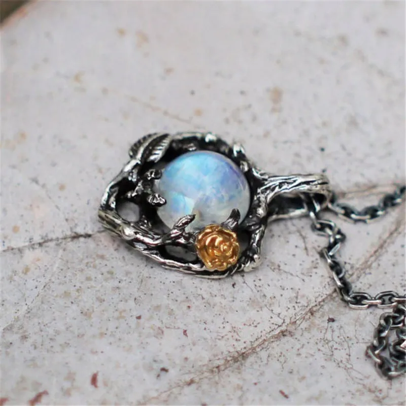 2019 Vintage Moonstone Black Gold Flower Heart Pendant Necklaces for Women Jewelry Wedding Collar Engagement Boho Chain Necklace
2019 Vintage Moonstone Black Gold Flower Heart Pendant Necklaces for Women Jewelry Wedding Collar Engagement Boho Chain Necklace