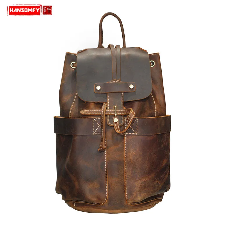 Luxury fashion Men Backpacks Vintage top layer crazy horse leather Travel backpack genuine leather men's shoulder bags
Luxury fashion Men Backpacks Vintage top layer crazy horse leather Travel backpack genuine leather men's shoulder bags