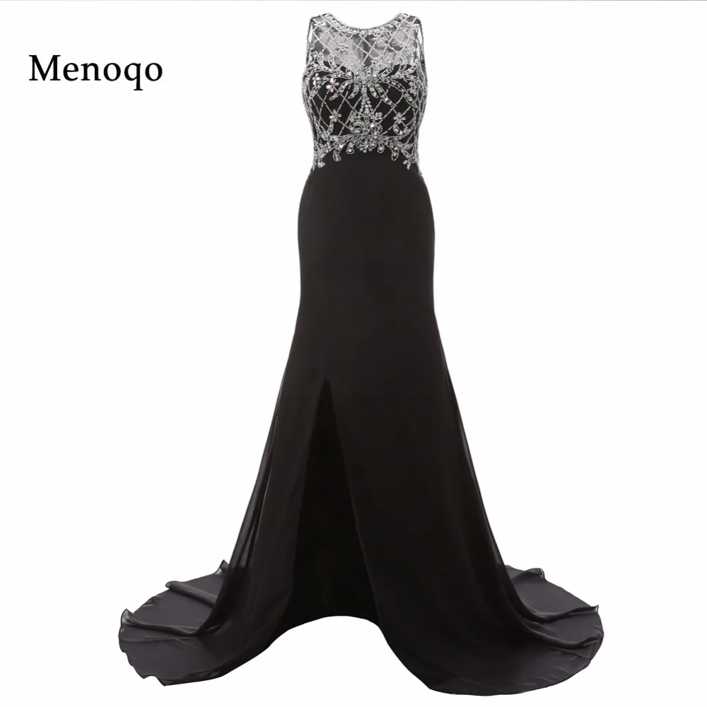 Mermaid Black Split Side Prom Dresses Scoop vestido de festa Crystal Zipper galajurken Chiffon Formal Evening Party Gowns
Mermaid Black Split Side Prom Dresses Scoop vestido de festa Crystal Zipper galajurken Chiffon Formal Evening Party Gowns