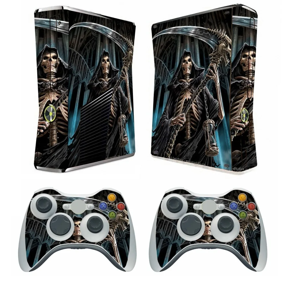 269 Скелет виниловая кожа Наклейка протектор для microsoft xbox 360 Slim и 2 контроллера skins