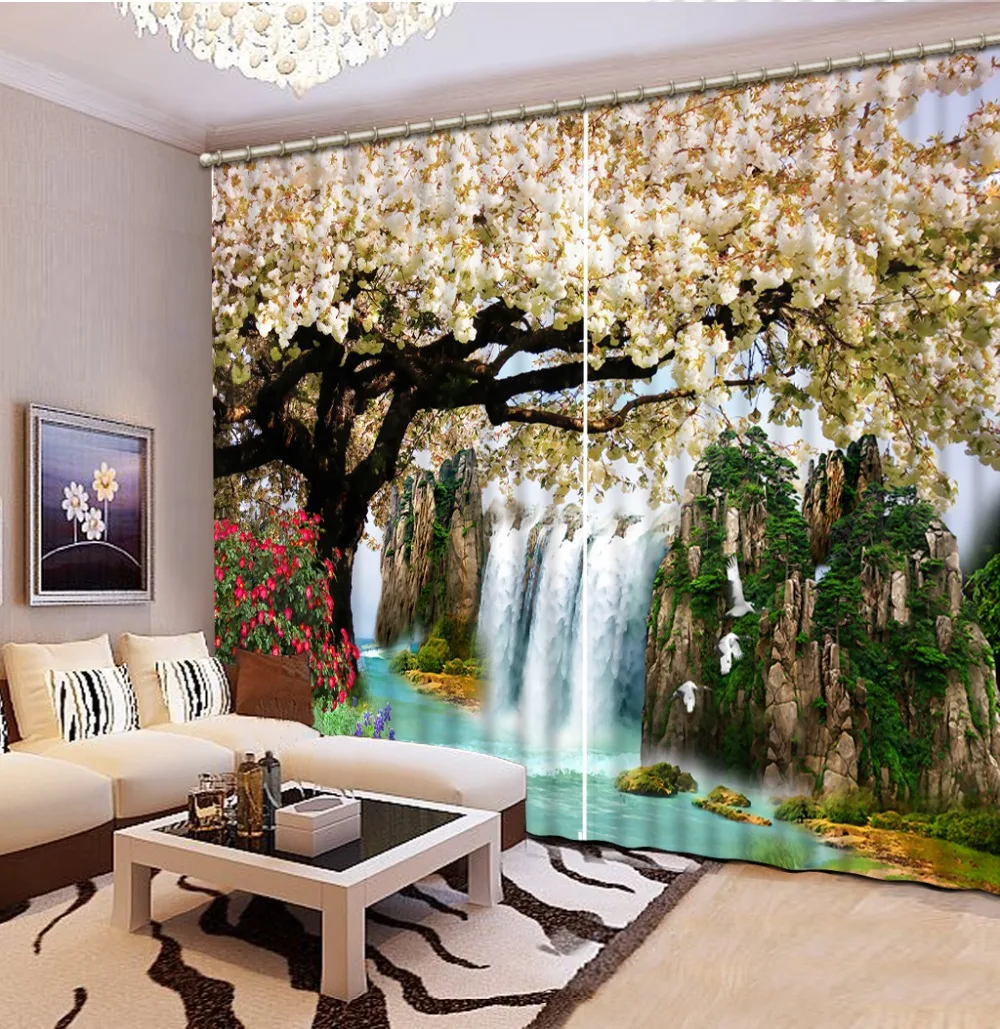 tree curtains Luxury Blackout 3D Window Curtains For Living Room Bedroom waterfall curtains 
tree curtains Luxury Blackout 3D Window Curtains For Living Room Bedroom waterfall curtains