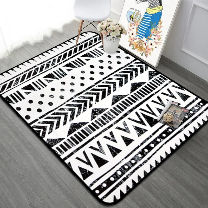 Black/White Geometric Living Room Carpets Nordic Bedroom Rectangle Rugs Home Coffee Table Floor Mats /Baby Crawling Carpet
Black/White Geometric Living Room Carpets Nordic Bedroom Rectangle Rugs Home Coffee Table Floor Mats /Baby Crawling Carpet