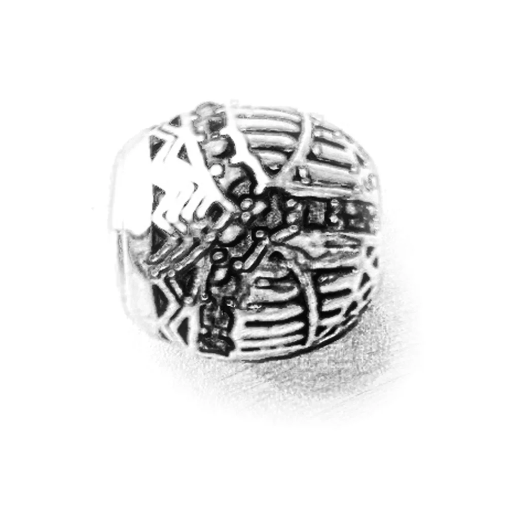 Тайские серебряные черные циркониевые бусины Scarab Karma для браслета ожерелья