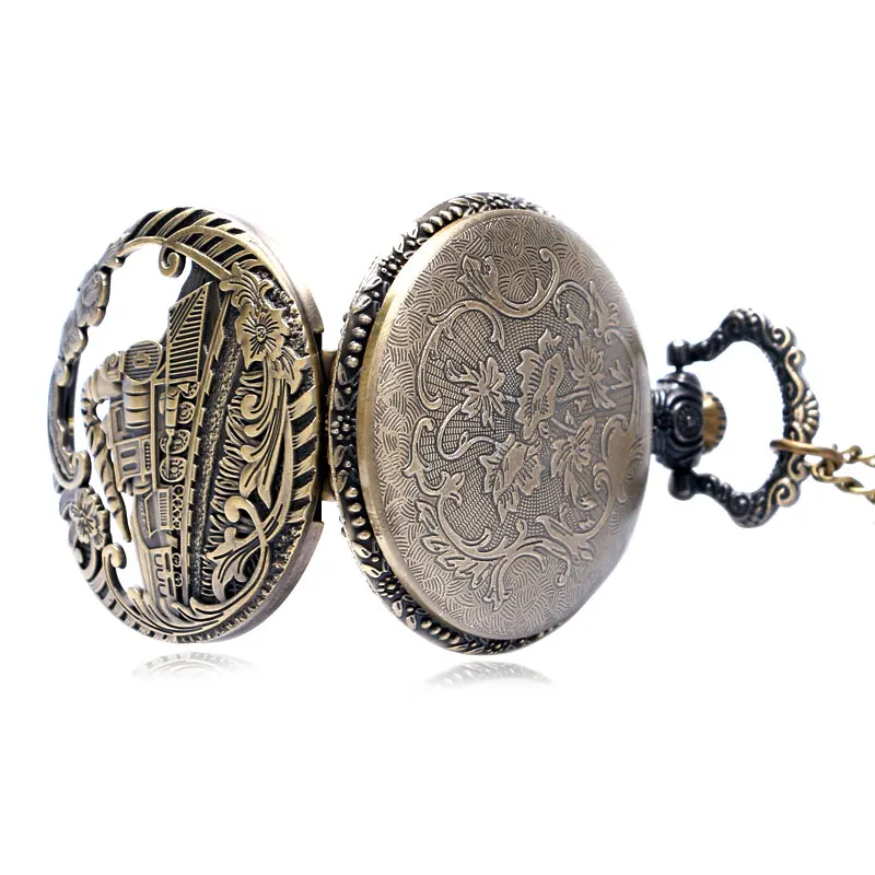 Luxury Vintage Hollow Steam Locomotive Bronze Quartz Fob Pendant Pocket Watch With Necklace Chain Best Gift To Men Women
Luxury Vintage Hollow Steam Locomotive Bronze Quartz Fob Pendant Pocket Watch With Necklace Chain Best Gift To Men Women