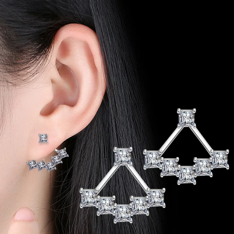 100% 925 sterling silver fashion square crystal ladies stud earrings jewelry Anti allergy drop shipping wedding gift
100% 925 sterling silver fashion square crystal ladies stud earrings jewelry Anti allergy drop shipping wedding gift