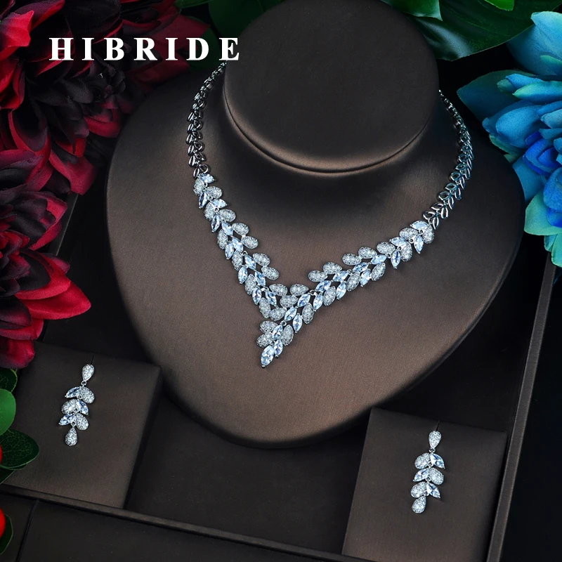 HIBRIDE Luxury Colorful AAA Cubic Zircon Plant Design Bridal Jewelry Set Fashion Pendant Earring Accessories Brincos N-680
HIBRIDE Luxury Colorful AAA Cubic Zircon Plant Design Bridal Jewelry Set Fashion Pendant Earring Accessories Brincos N-680