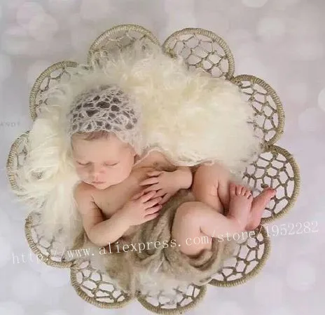 Sells Newborn Woven Straw Basket Baby Nest Photography Props High Quality Chic Seats Flower Pattern Bebe Posing Prop | Мать и ребенок