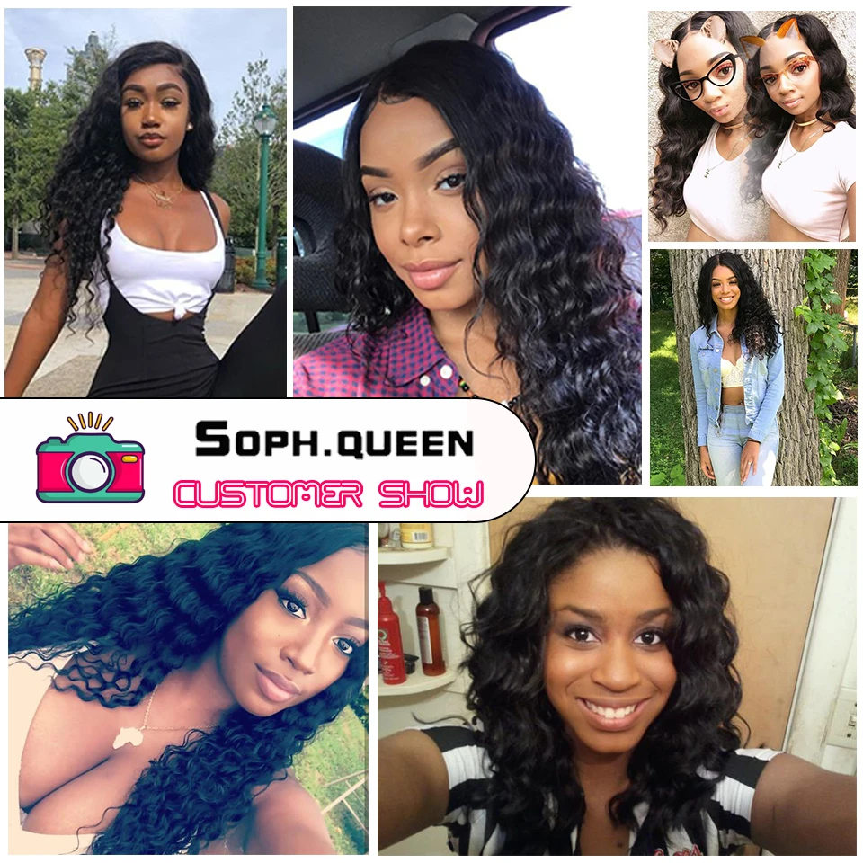Soph Queen Hair Peruvian Loose Deep Wave Bundles Can Buy With Closure 100% Remy Human Weave 4Bundles Natural Color | Шиньоны и парики