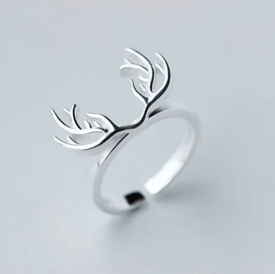 925 Sterling Silver Deer Antlers Rings for Women New Design Lovely Girls Christmas Gift Statement Jewelry Adjustable Size Ring
925 Sterling Silver Deer Antlers Rings for Women New Design Lovely Girls Christmas Gift Statement Jewelry Adjustable Size Ring