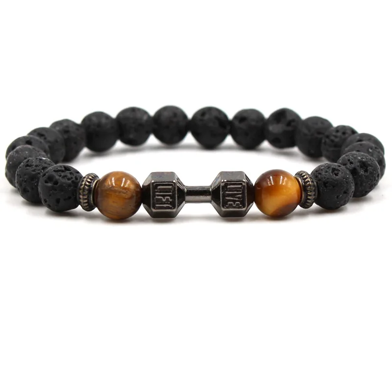 Now Hot Trendy Lava Stone Pave Dumbbell Charm Bracelet Men Or Women Beads Stone Bracelet Unisex Jewelry Pulseras Mujer Moda 2018
Now Hot Trendy Lava Stone Pave Dumbbell Charm Bracelet Men Or Women Beads Stone Bracelet Unisex Jewelry Pulseras Mujer Moda 2018
