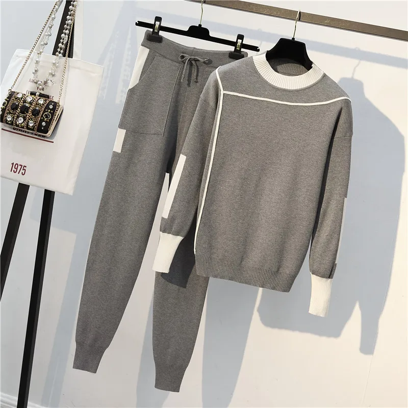 2018 Winter Women Knit Pants Sweaters 2pcs Set geometric Patchwork Pullovers Long Sleeve Tracksuits Jumpers and Trousers Sets
2018 Winter Women Knit Pants Sweaters 2pcs Set geometric Patchwork Pullovers Long Sleeve Tracksuits Jumpers and Trousers Sets