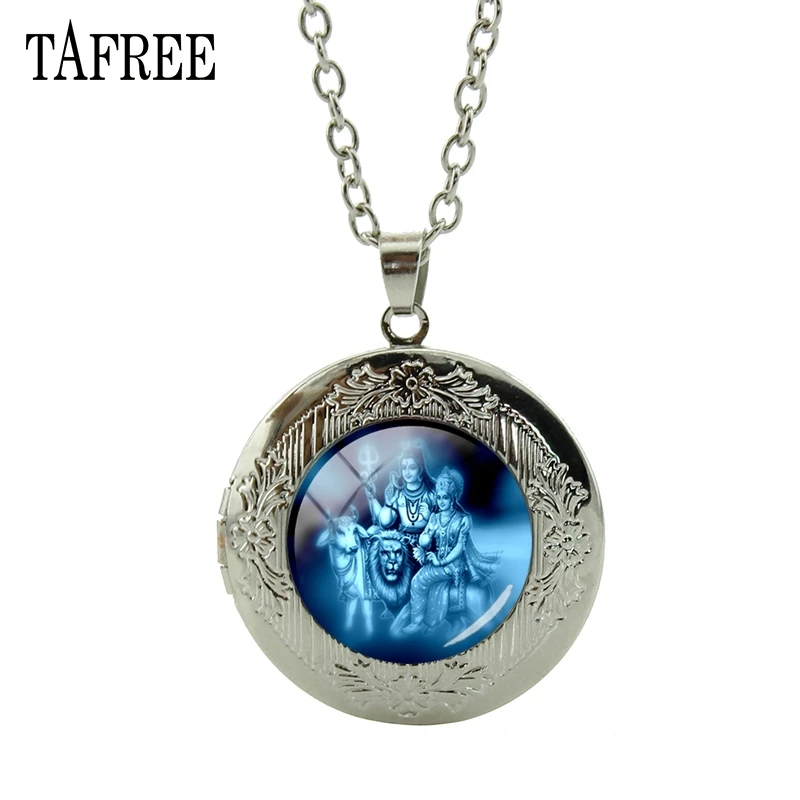 

TAFREE Hindu God Lord Shiva Locket Necklace Dance of Destruction Pendant Necklace Hindu believer Spiritual Amulet Necklace LS29