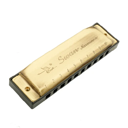Swan 10 hole 20 tone Blues Harmonica латунная крышка C Tone Бесплатная доставка|brass picture|brass