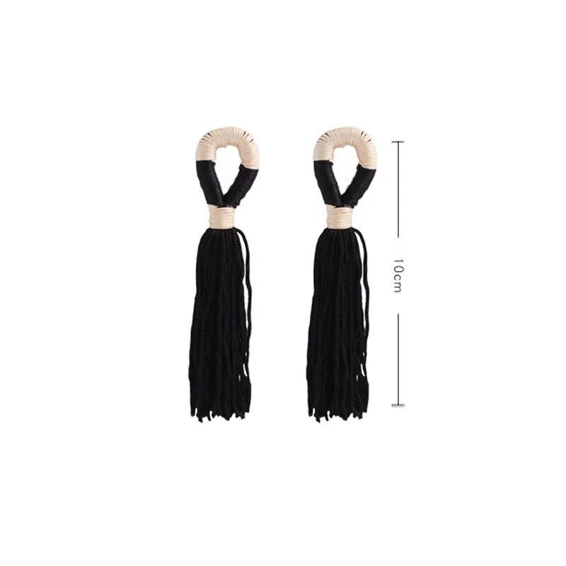 WHOMEWHO Bohemia Black White Handmade Wraped Thread Tassel Minimalist Earrings 2019 Vintage Korean Fashion Wedding Party Jewelry
WHOMEWHO Bohemia Black White Handmade Wraped Thread Tassel Minimalist Earrings 2019 Vintage Korean Fashion Wedding Party Jewelry