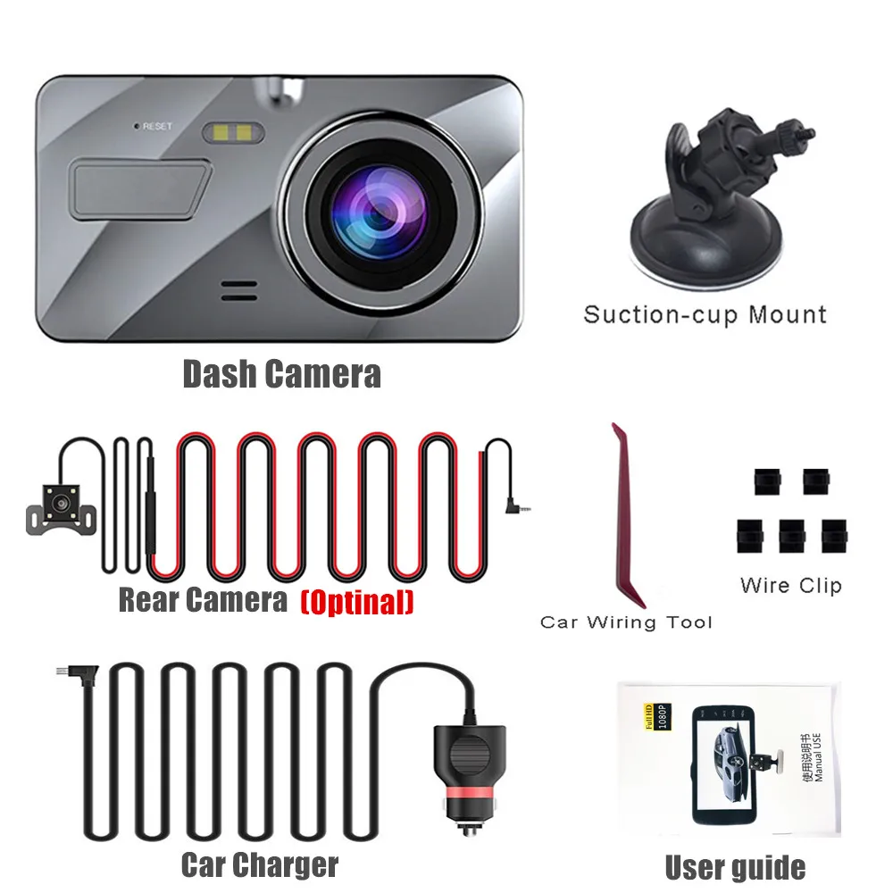 Dual Lens Car Dash Cam FHD 1080P Dashboard Camera 170 degree Vehicle Driving DVR Recorder G-Sensor Parking Monitor
Dual Lens Car Dash Cam FHD 1080P Dashboard Camera 170 degree Vehicle Driving DVR Recorder G-Sensor Parking Monitor