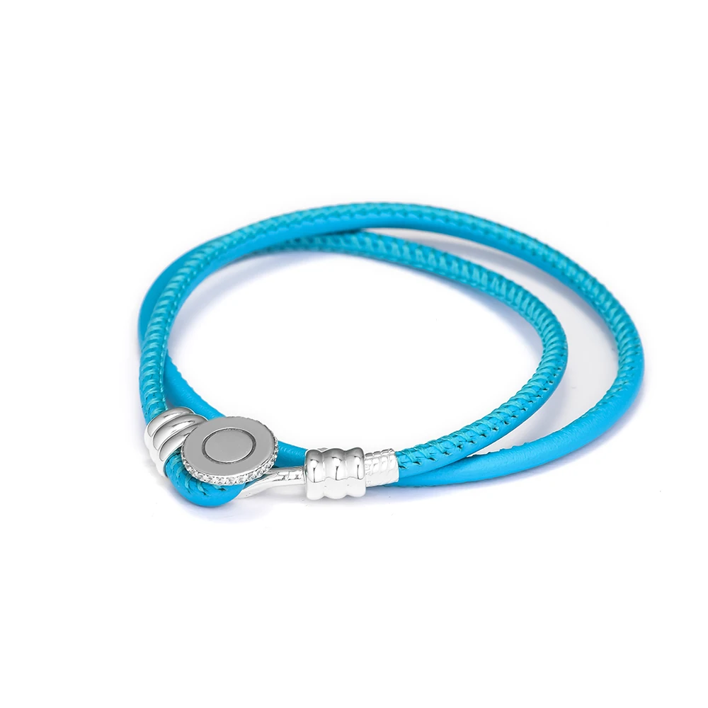 Genuine 925 Sterling Silver Jewelry Double Leather Bracelets for Women DIY Charms Bracelet Party Wedding Gift pulseras Wholesale
Genuine 925 Sterling Silver Jewelry Double Leather Bracelets for Women DIY Charms Bracelet Party Wedding Gift pulseras Wholesale
