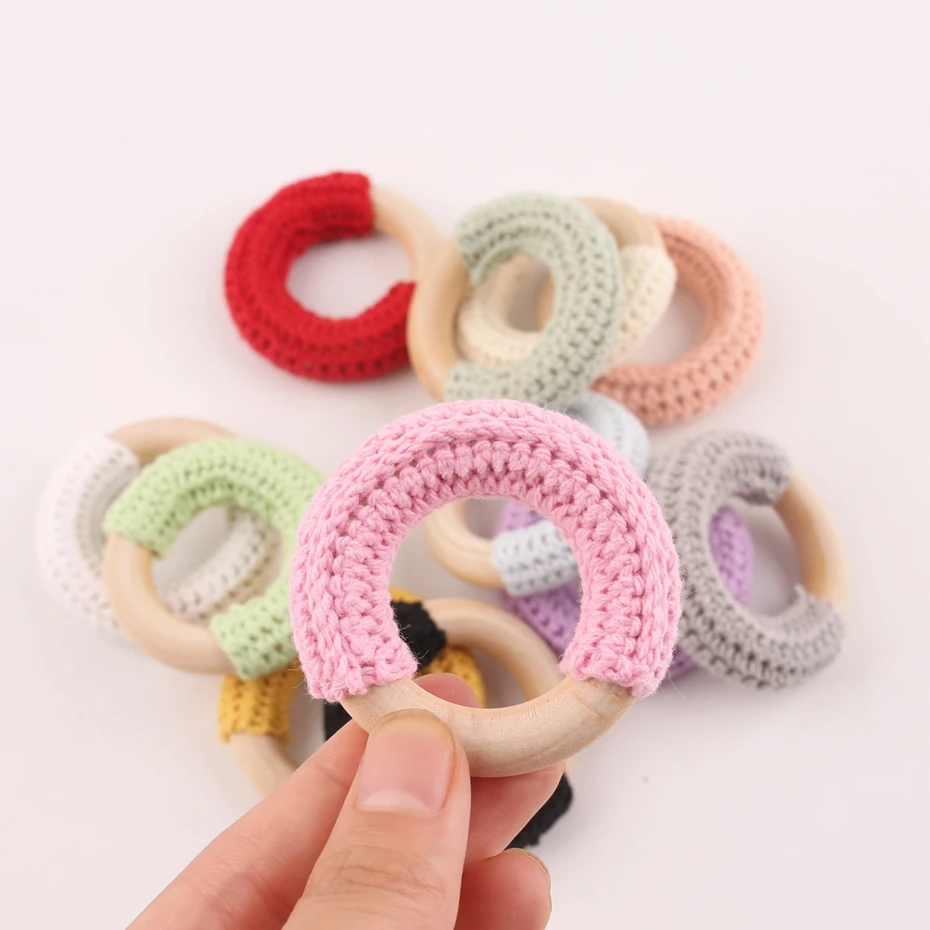 20pcs 50mm Wood Teether Crochet Wood Ring 12 Color Safe Newborn Kids Teething Toys Pendant For DIY Babies Ring Baby Teether
20pcs 50mm Wood Teether Crochet Wood Ring 12 Color Safe Newborn Kids Teething Toys Pendant For DIY Babies Ring Baby Teether
