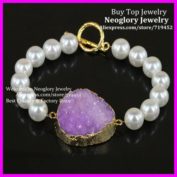 Fashion White Freshwater Pearl Gold Toggle CLasp Bracelet,Nature Druzy crystal Stone Stone Connector,Drusy Quartz Bracelet
Fashion White Freshwater Pearl Gold Toggle CLasp Bracelet,Nature Druzy crystal Stone Stone Connector,Drusy Quartz Bracelet