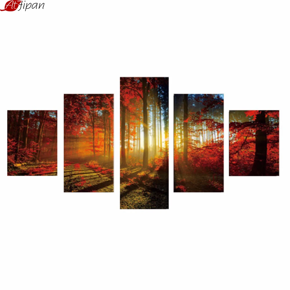 HD Poster Wall Art Pictures Print Living Room Home Decor Modern 5 Pieces Forest Sunset Sunlight Autumn Red Painting Frame
HD Poster Wall Art Pictures Print Living Room Home Decor Modern 5 Pieces Forest Sunset Sunlight Autumn Red Painting Frame