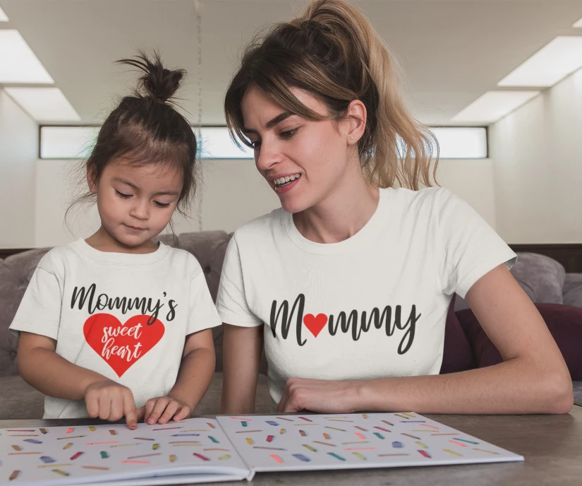 Mommy and Me Valentines Shirt Mommy Sweet's Heart Printed Tshirt Mom and Daughter Matching Shirts Outfits Lovely White Tee
Mommy and Me Valentines Shirt Mommy Sweet's Heart Printed Tshirt Mom and Daughter Matching Shirts Outfits Lovely White Tee