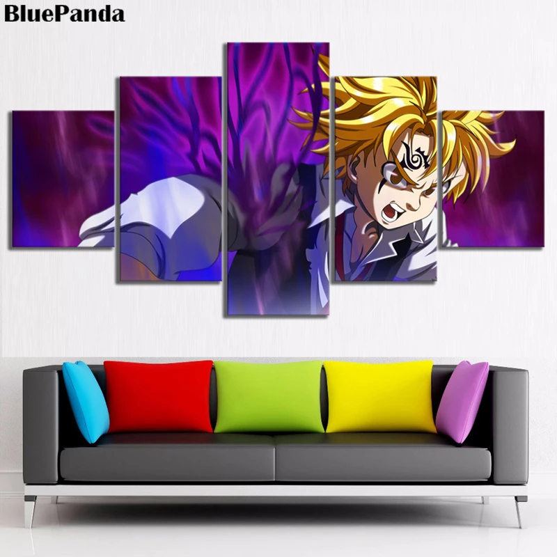 Seven Deadly Sins 5 шт. HD Аниме Холст печать плакат настенное искусство современные