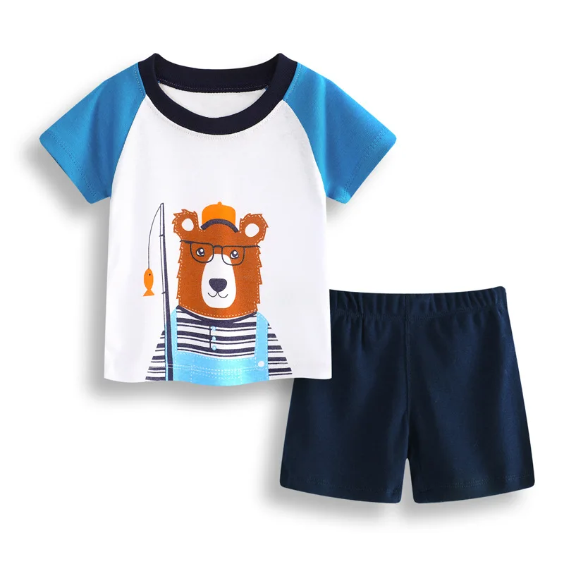 

Брендовые комплекты одежды для мальчиков «Маша и Медведь» футболки + шорты, 2 предмета в комплекте, костюмы для мальчиков для маленьких маль...