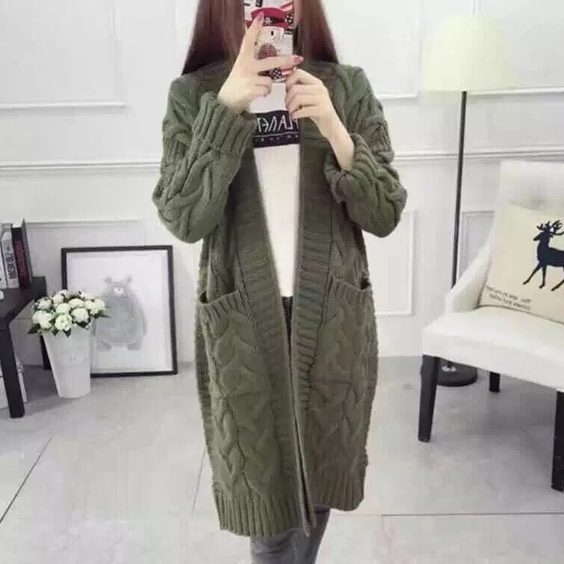 Manubeau Women Thick Sweaters Cardigans Casual Autumn Winter Female Long Sleeve Loose Knitted Long Sweaters Coats with Pockets
Manubeau Women Thick Sweaters Cardigans Casual Autumn Winter Female Long Sleeve Loose Knitted Long Sweaters Coats with Pockets