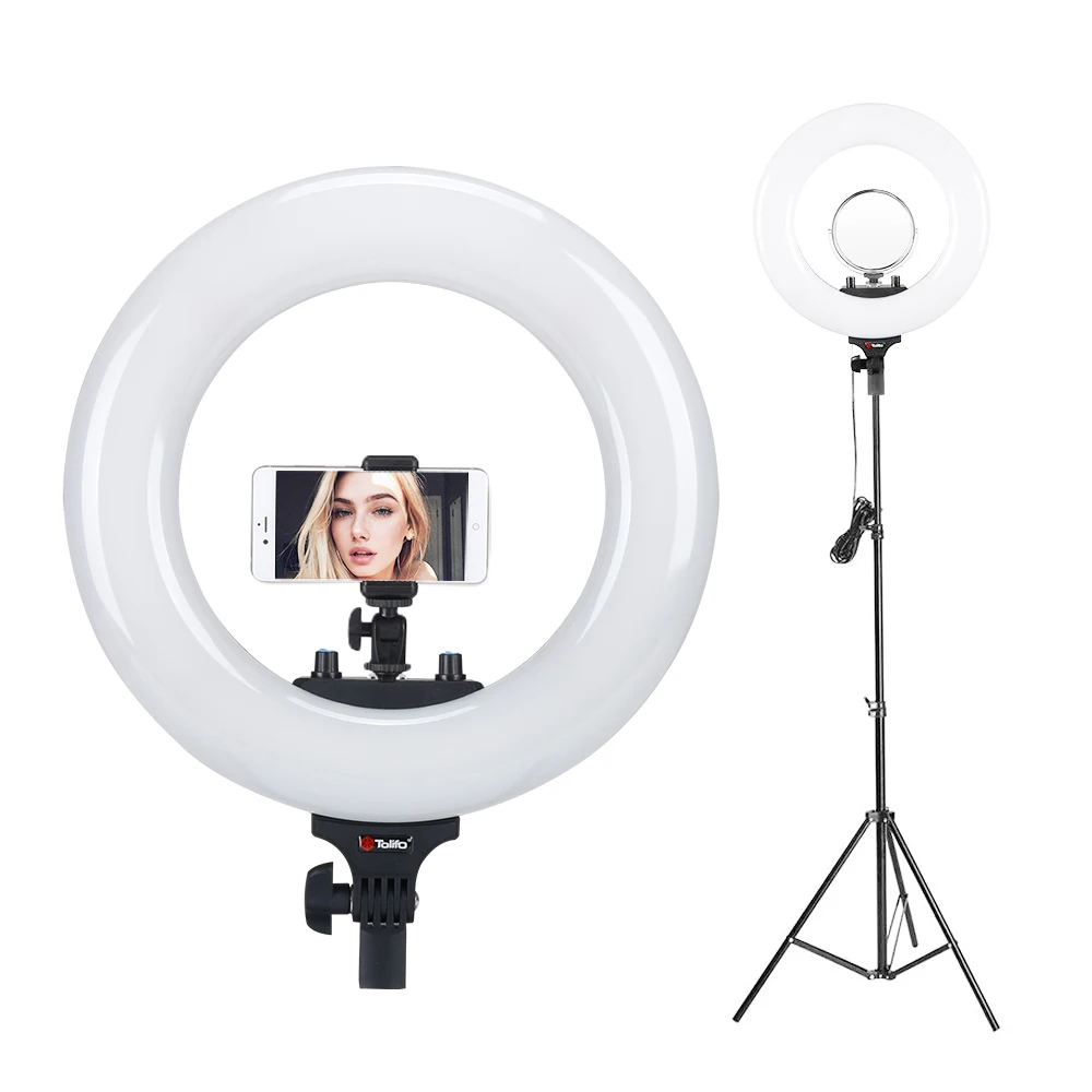 Светодиодный кольцевой светильник Tolifo R1825B 40 Вт двухцветный 3200 6500 К|ring light with stand|ring