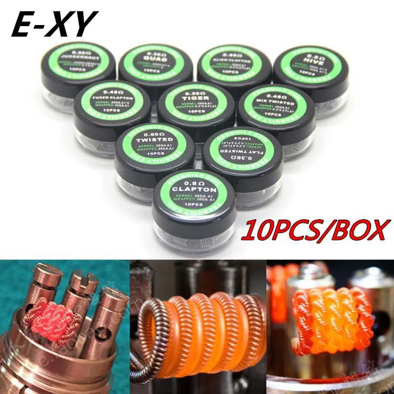 

E-XY Flat twisted wire Fused clapton Hive premade wrap wires Alien Mix twisted Quad Tiger coils Heating Resistance rda coil