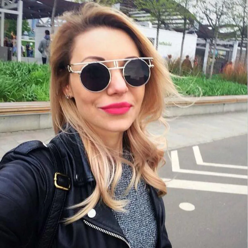 Fashion Gothic Vintage Steampunk Sunglasses Women Retro Round Cool Sun Glasses Female UV400 Protection Gold Frame Woman Shades
Fashion Gothic Vintage Steampunk Sunglasses Women Retro Round Cool Sun Glasses Female UV400 Protection Gold Frame Woman Shades