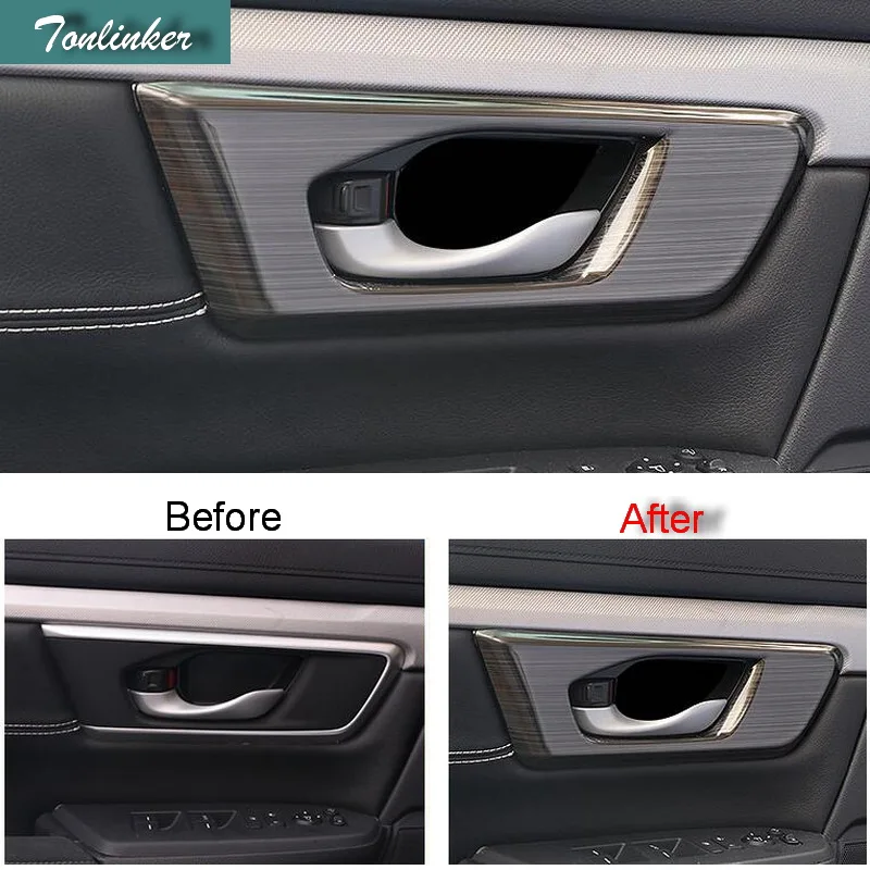 Tonlinker Cover Case Stickers for Honda CRV 2017 Car Styling 4PCS Stainless steel Door handle interior decoration cover sticker
Tonlinker Cover Case Stickers for Honda CRV 2017 Car Styling 4PCS Stainless steel Door handle interior decoration cover sticker