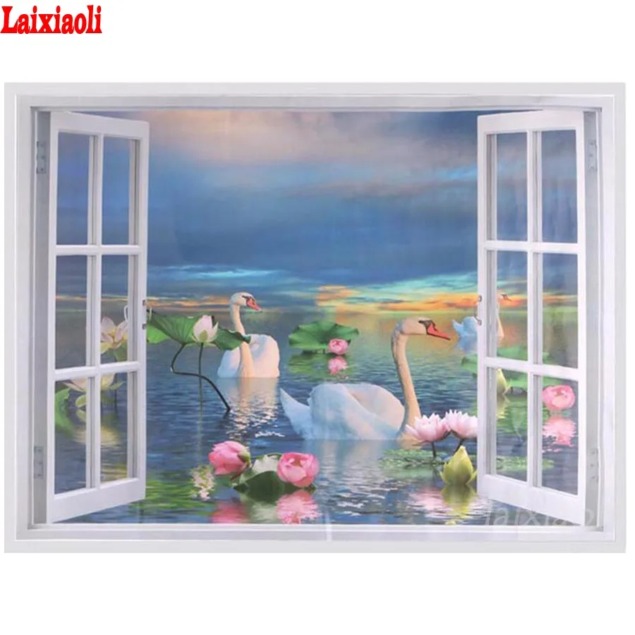 full stone 5d Diamond Painting Window outside Swan lake landscape Diamond Embroidery Lotus natural scenery Cross Stitch decor
full stone 5d Diamond Painting Window outside Swan lake landscape Diamond Embroidery Lotus natural scenery Cross Stitch decor