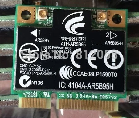 SSEA New For Atheros AR9285 AR5B95 Half Mini PCI-E 802.11b/g/n Wireless Card For HP CQ50 CQ60 CQ40 CQ62 Dv7 SPS 518436-001
SSEA New For Atheros AR9285 AR5B95 Half Mini PCI-E 802.11b/g/n Wireless Card For HP CQ50 CQ60 CQ40 CQ62 Dv7 SPS 518436-001