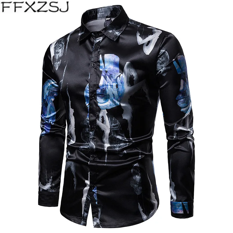 2019 New Arrival Hipster Print Men Shirt Long Sleeve Imitation Silk Satin Slim Fit Mens Shirts Business Casual Camisa Masculina
2019 New Arrival Hipster Print Men Shirt Long Sleeve Imitation Silk Satin Slim Fit Mens Shirts Business Casual Camisa Masculina