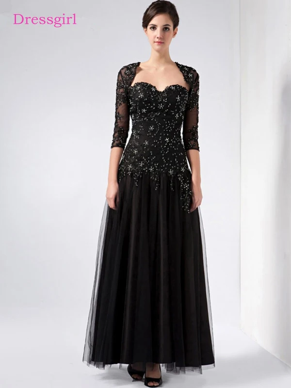 Black Mother Of The Bride Dresses A-line Sweetheart Tulle Lace Beaded Plus Size Long Elegant Groom Mother Dresses Wedding
Black Mother Of The Bride Dresses A-line Sweetheart Tulle Lace Beaded Plus Size Long Elegant Groom Mother Dresses Wedding