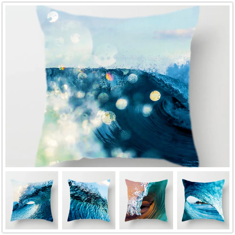 Summer Wave Cushion Cover Blue Pillowcase Soft Polyester Decorative Pillow Covers for Sofa Bed Living Room Home Decor 45*45cm
Summer Wave Cushion Cover Blue Pillowcase Soft Polyester Decorative Pillow Covers for Sofa Bed Living Room Home Decor 45*45cm