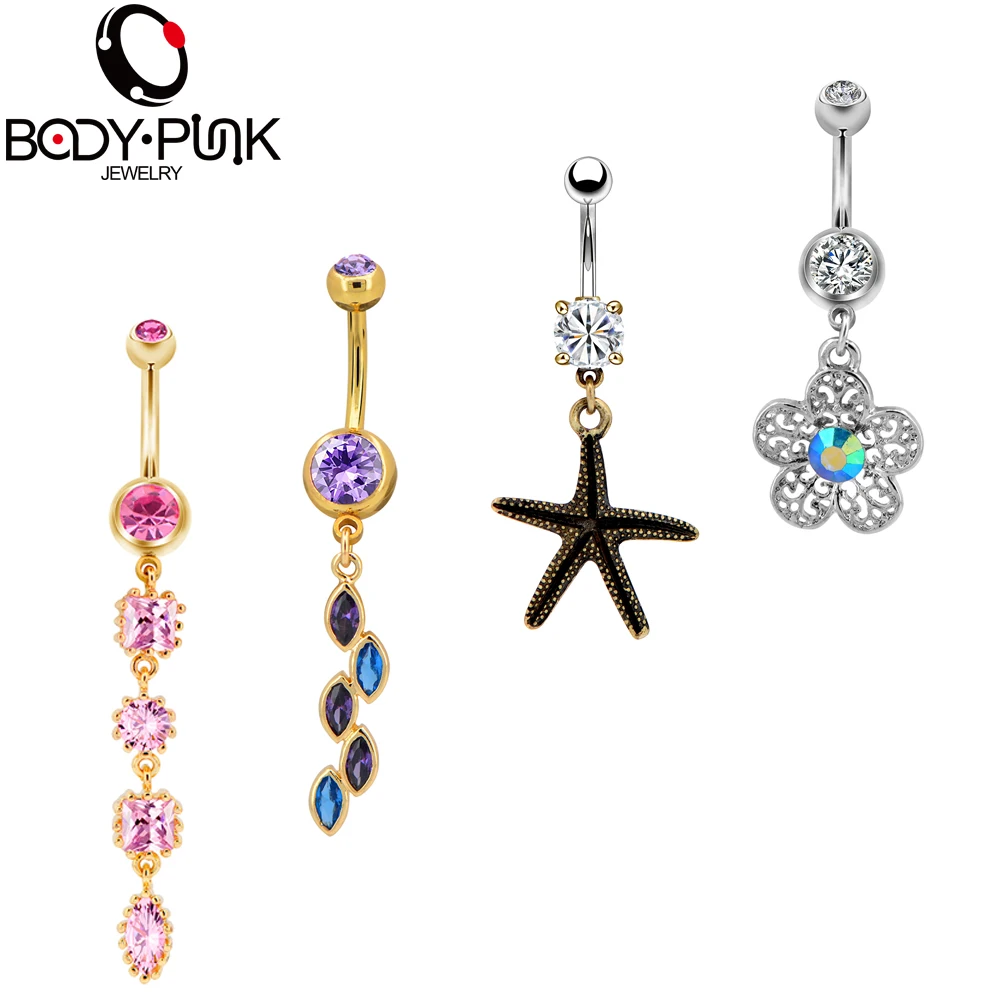 Body Punk Wholesale Set 14G Dangle Belly Button Rings Gold CZ Navel Rings Piercing Starfish Jewelry Women Men Ombligo
Body Punk Wholesale Set 14G Dangle Belly Button Rings Gold CZ Navel Rings Piercing Starfish Jewelry Women Men Ombligo