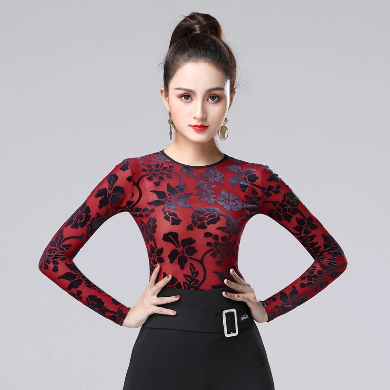 Latin Dance Top Long Sleeve Round Neck Fashion Print Women Shirts Practice Dancing Clothes Cha Cha Rumba Samba Wear DNV11195
Latin Dance Top Long Sleeve Round Neck Fashion Print Women Shirts Practice Dancing Clothes Cha Cha Rumba Samba Wear DNV11195