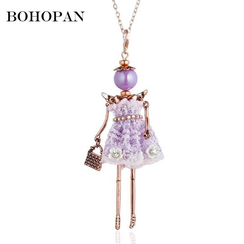 Chic Angle Doll Pendants Necklaces Women Girl Cute Lace Dress Alloy Statement Necklace Gold Sweater Chain Party Gift Collier
Chic Angle Doll Pendants Necklaces Women Girl Cute Lace Dress Alloy Statement Necklace Gold Sweater Chain Party Gift Collier