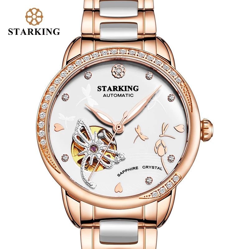 STARKING Brand Luxury Watch Mechanical Women Skeleton Automatic Watch Rose Gold Ladies Wristwatch Female Clock Relogio Feminino
STARKING Brand Luxury Watch Mechanical Women Skeleton Automatic Watch Rose Gold Ladies Wristwatch Female Clock Relogio Feminino