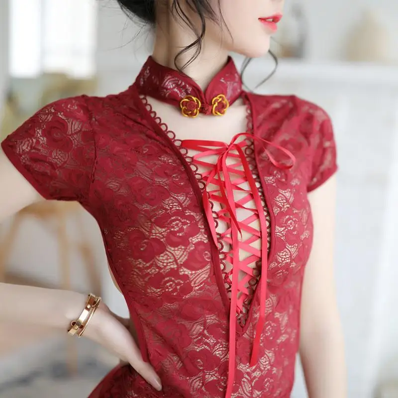 women Babydoll Mini Backless dress uniform temptation lingerie Club Erotic Sexy Lingerie Elastic Lace embroidery Party Dress
women Babydoll Mini Backless dress uniform temptation lingerie Club Erotic Sexy Lingerie Elastic Lace embroidery Party Dress