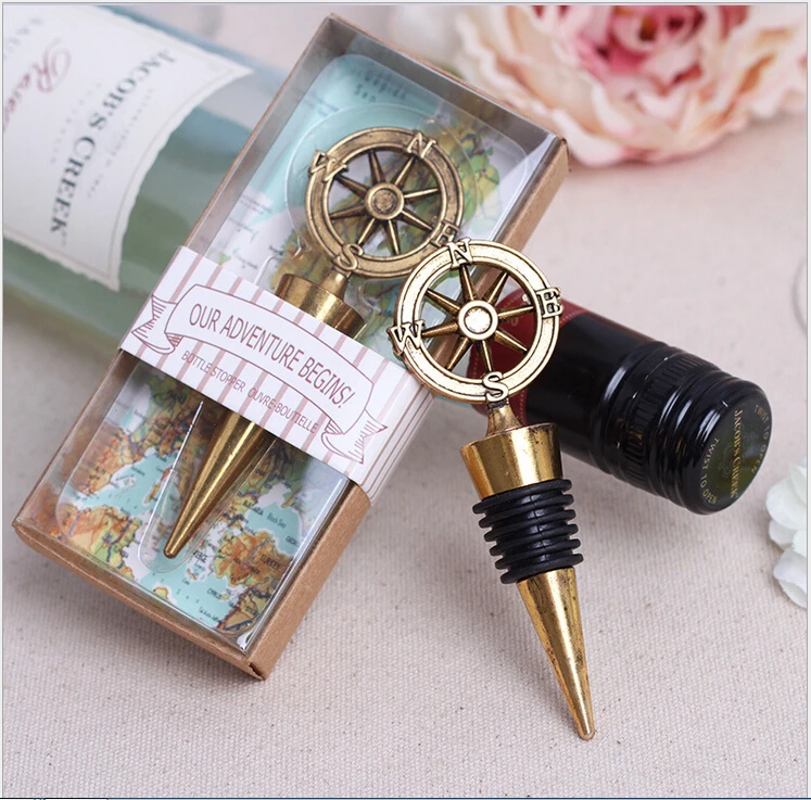 

wedding favor gift and giveaways for guest -- "Our Adventure Begins" Bottle Stopper party souvenir 150pcs/lot