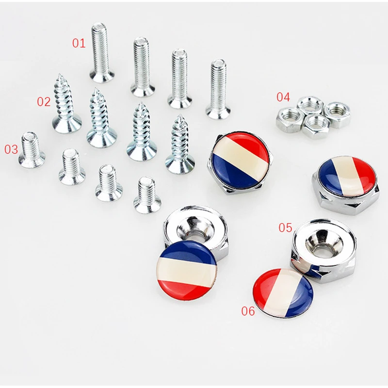 4PCS/Set Car License Plate French Flag Car License Plate Bolts Screws with Gasket Modification For Vw Polo 6r Car Accessories
4PCS/Set Car License Plate French Flag Car License Plate Bolts Screws with Gasket Modification For Vw Polo 6r Car Accessories