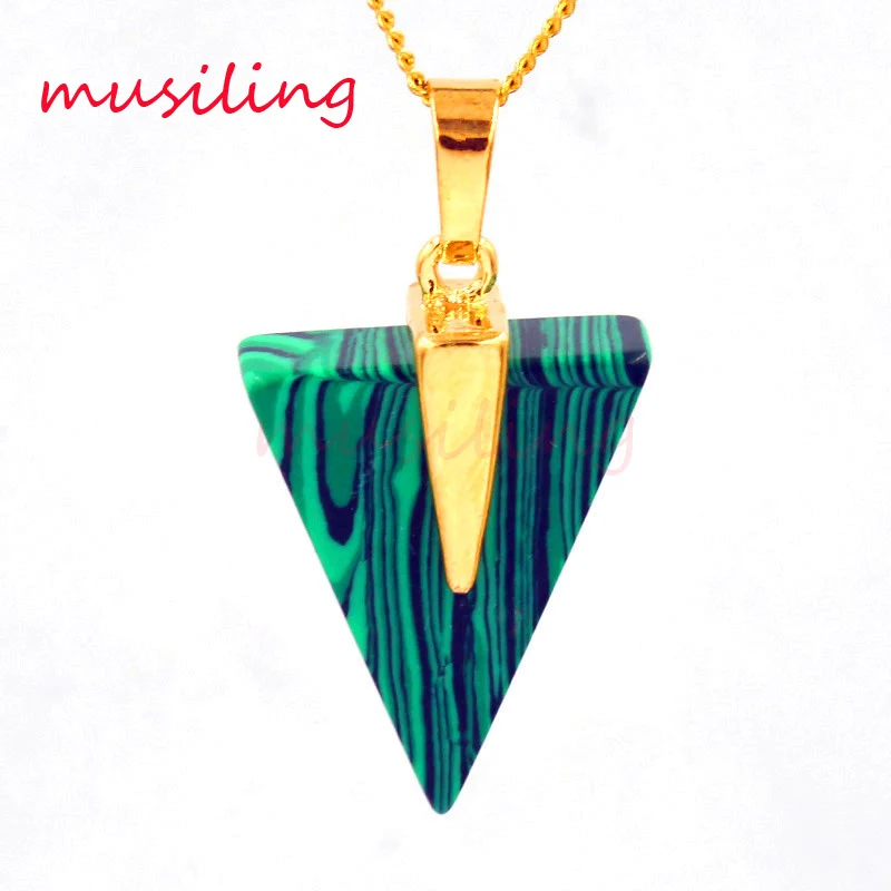 Natural Stone Triangle Pendants Pendulum Malachite Crystal etc Golden Plated Charms Accessories European Fashion Jewelry 10pcs
Natural Stone Triangle Pendants Pendulum Malachite Crystal etc Golden Plated Charms Accessories European Fashion Jewelry 10pcs