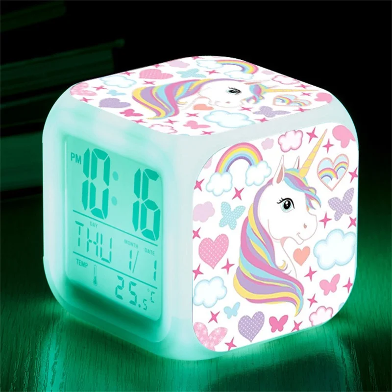 Unicorn Alarm Clock LED Digital Clock 7 Color Changing Light Night Glowing Kids Desk Clock despertador unicornio Children Gift
Unicorn Alarm Clock LED Digital Clock 7 Color Changing Light Night Glowing Kids Desk Clock despertador unicornio Children Gift