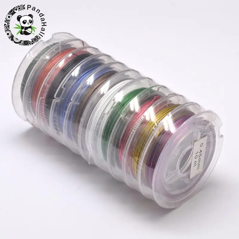 

Steel Tiger Tail Beading Wire Mixed Color 0.3mm; about 10m/roll 10rolls/lot
