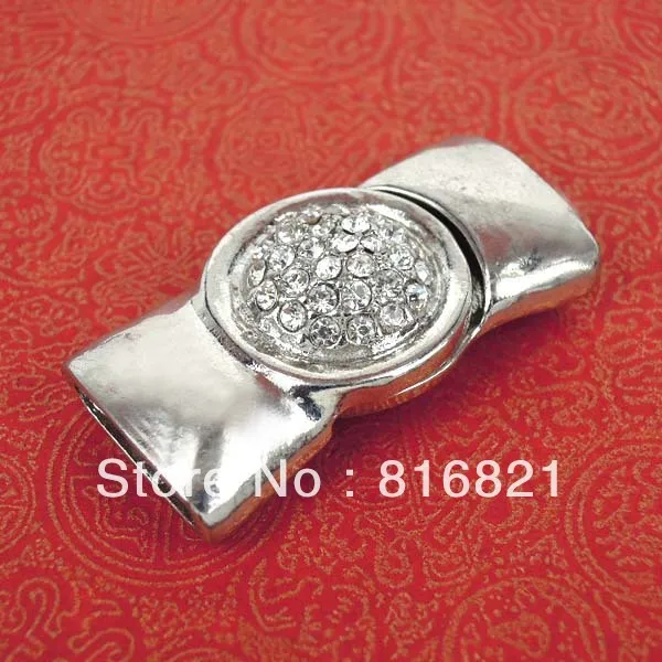 New Silver tone CZ Magnet Magnetic Buckle Clasps Hooks Connectors Hole Back for 15x5mm Leather Cord Bracelet Wholesale
New Silver tone CZ Magnet Magnetic Buckle Clasps Hooks Connectors Hole Back for 15x5mm Leather Cord Bracelet Wholesale