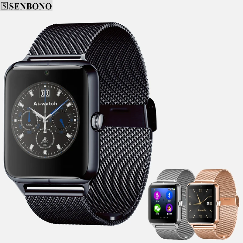 Senbono Bluetooth Smart часы sbn Z50 Поддержка sim-карта TF Беспроводные устройства SmartWatch WhatsApp